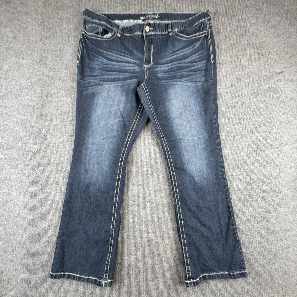 Y2K Maurices Jeans Womens 26 REG Medium Wash Blue Mid Rise Bootcut Stretch Denim
